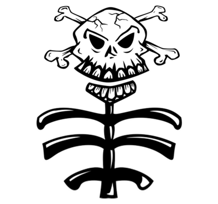 Yatak odası pvc halı kafatası ve ağaç deseni - TenStickers