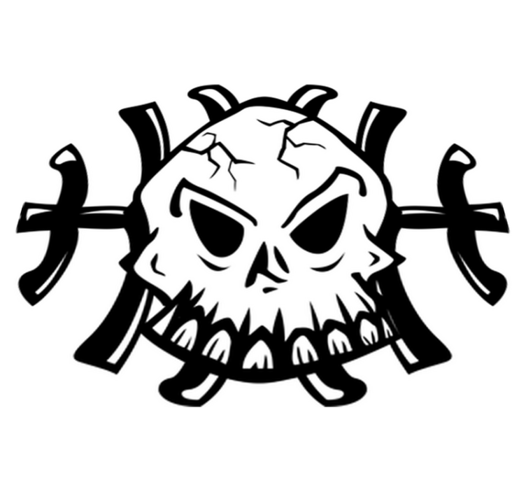 Yatak odası pvc halı kafatası desenli halı - TenStickers