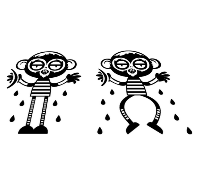 Yatak odası pvc halı maymun çiftli dekoratif vinil - TenStickers