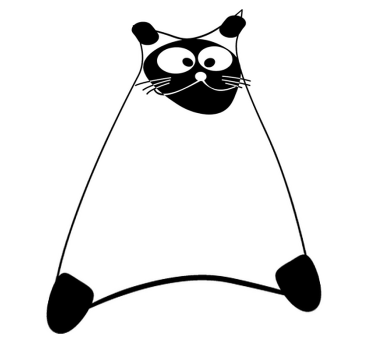 Yatak odası pvc halı çocuklar için beyaz çizgili kedi - TenStickers