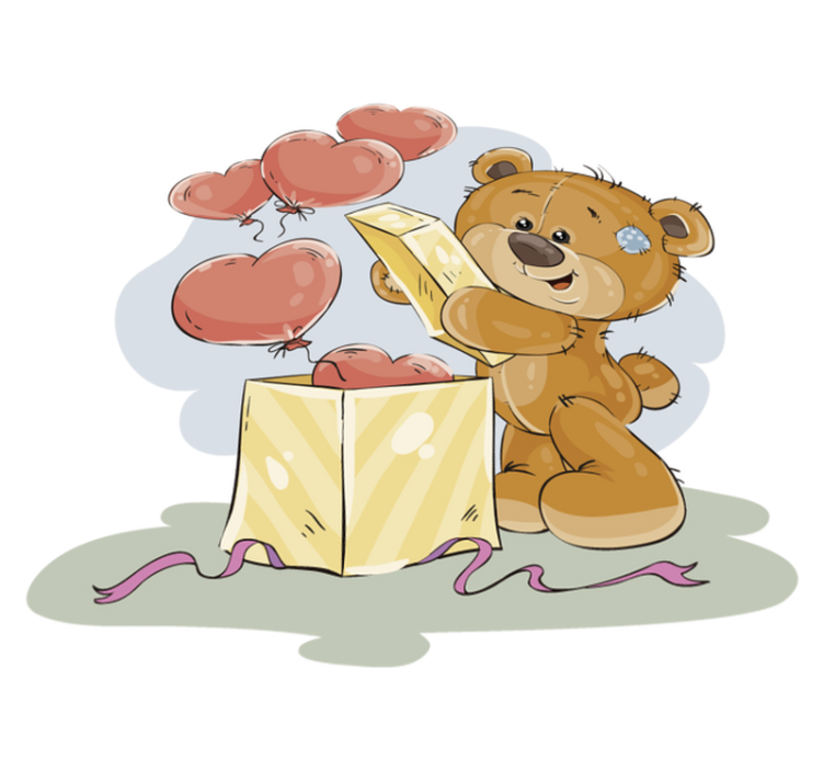 çocuklar için vinil halı aşık ayı - TenStickers