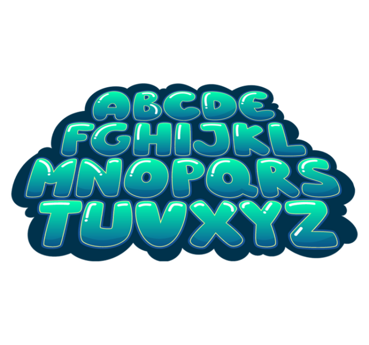 Alfabe bulutu alfabe pvc halı - TenStickers