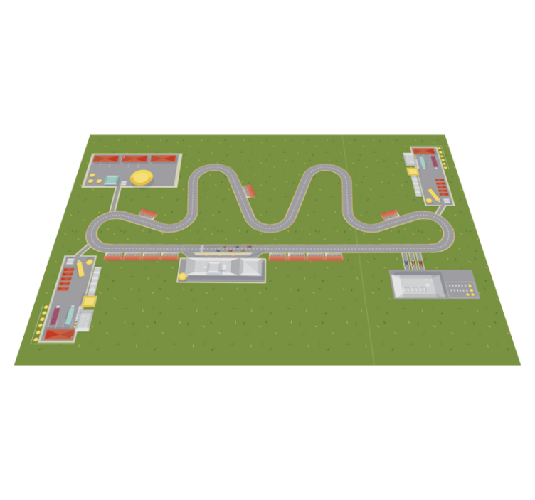 Muhteşem araba şehir parça vinil halı - TenStickers