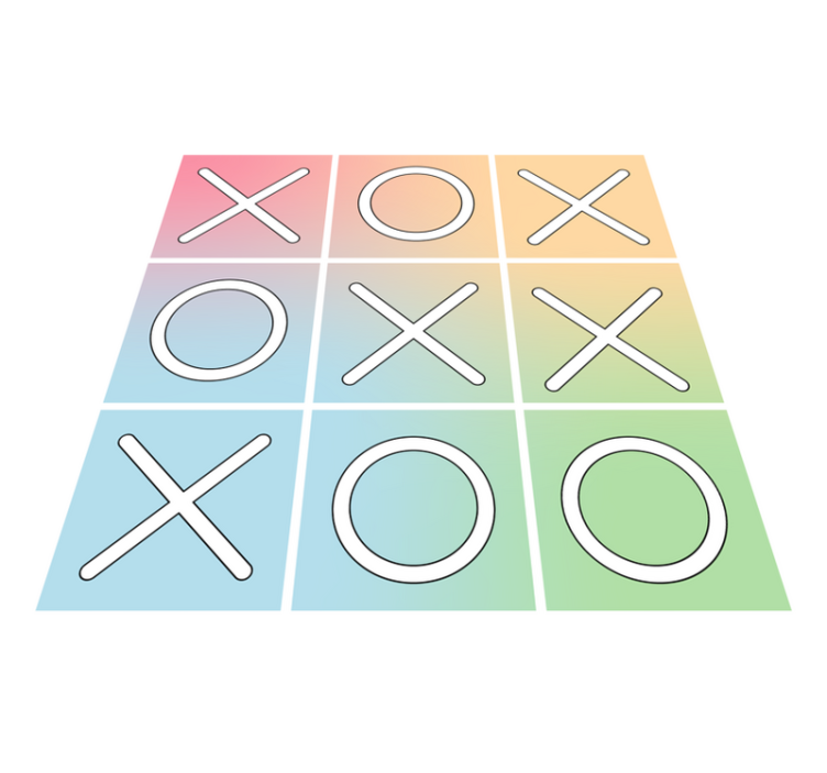 Tic tac toe vinyl halı oyunu - TenStickers