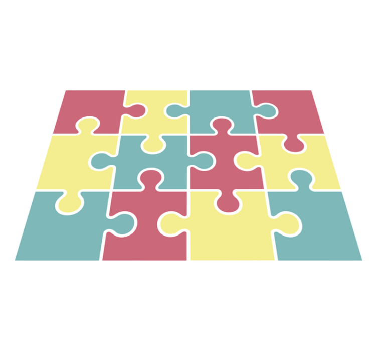 Pastel tonları puzzle oyunu vinil halı - TenStickers