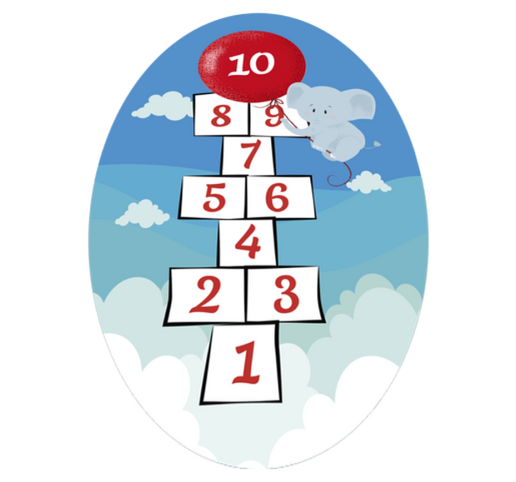 Fil seksek oyunu vinil halı - TenStickers