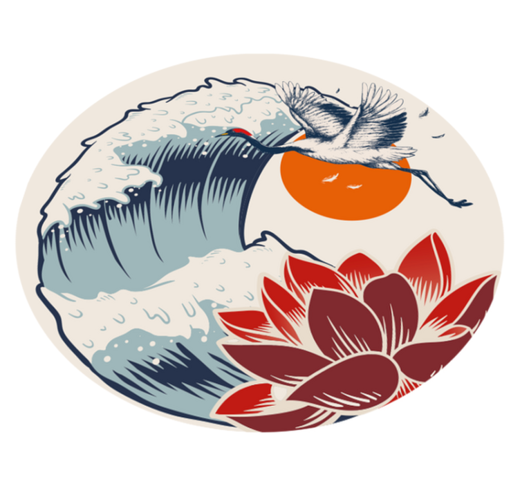 Kangawa modern vinil halı büyük dalga - TenStickers