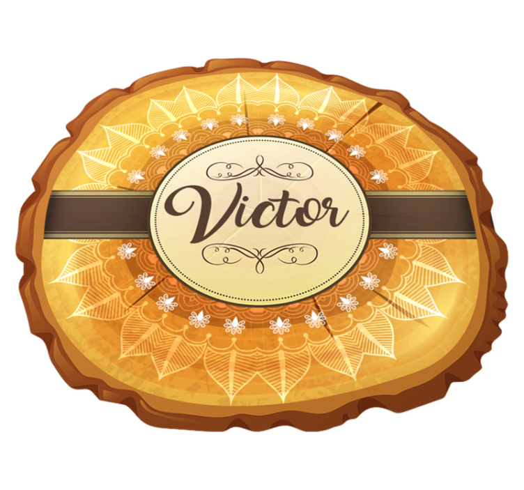 Adı ile kişiselleştirilmiş ahşap mandala vinil halı - TenStickers