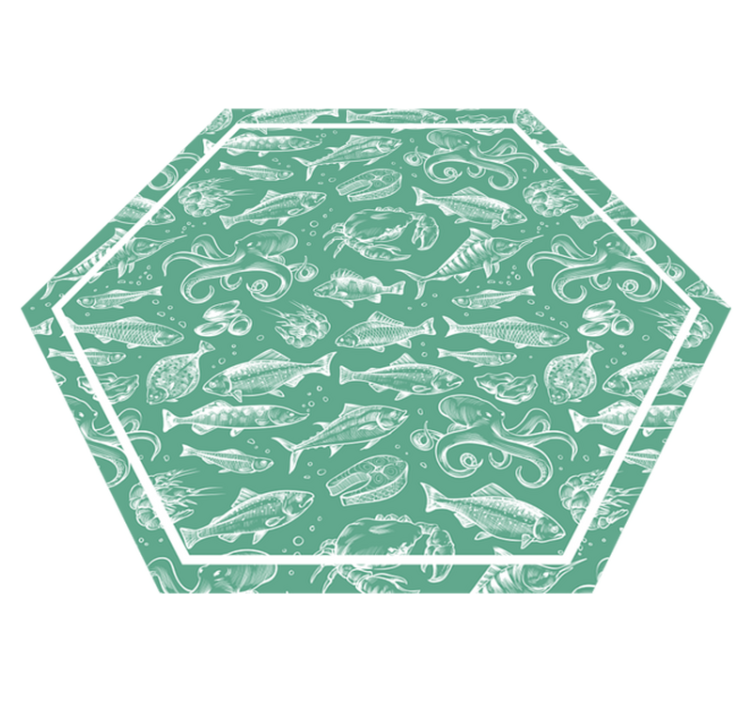 Kroki balık el çizmek hayvan vinil halı - TenStickers