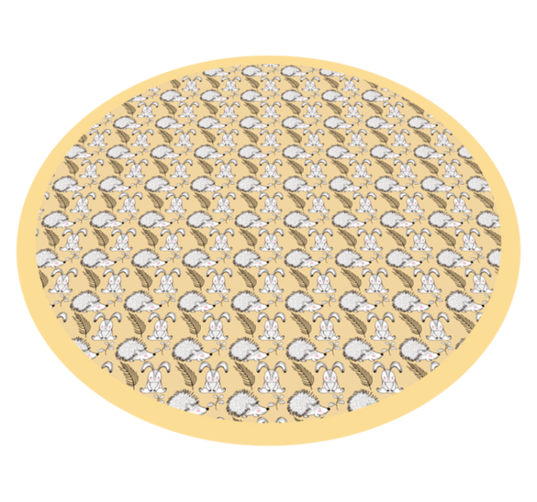 Kirpi ve tavşan hayvan vinil halı - TenStickers