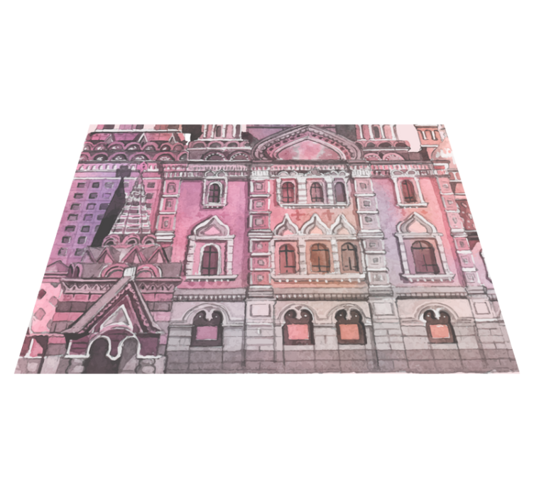 Suluboya moskova anıt modern halı - TenStickers