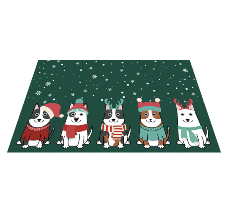 şenlikli köpekler topluluğu Noel pvc halı - TenStickers