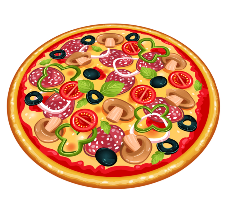 İtalya pizza dairesel vinil halı - TenStickers