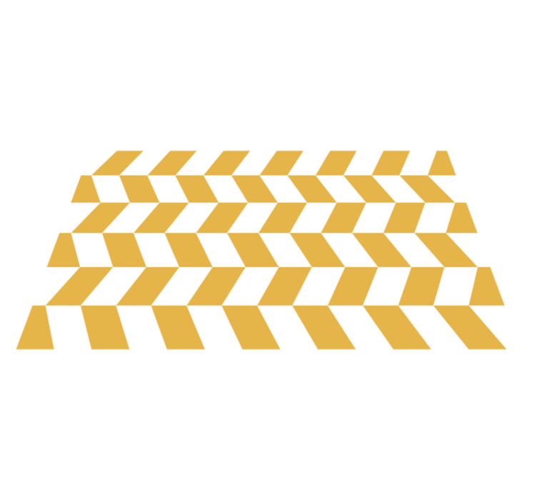 Geometrik beyaz ve sarı figürler vinil kilimler - TenStickers