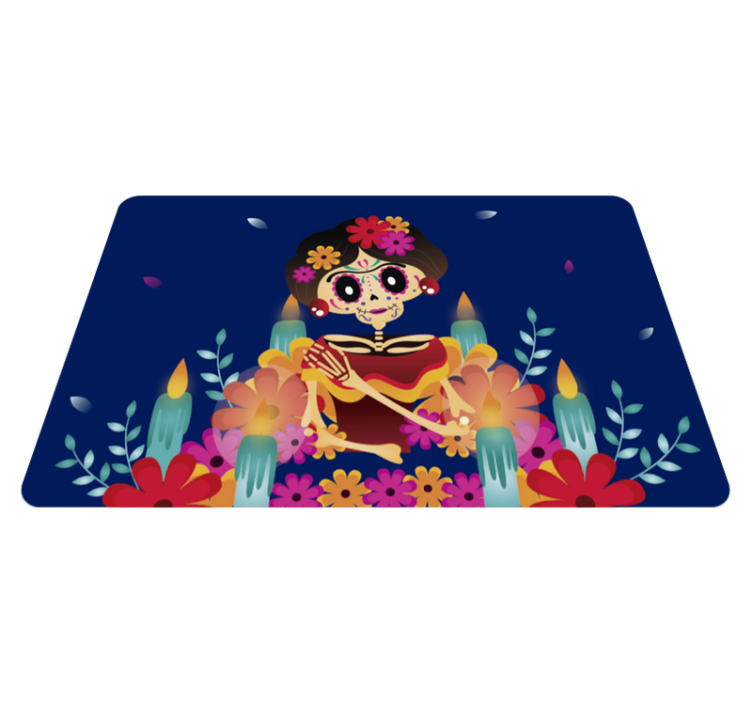 şenlikli iskelet cadılar bayramı pvc halı - TenStickers