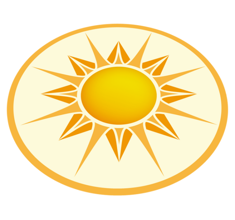 Güneşli amblem çemberi pvc halı - TenStickers