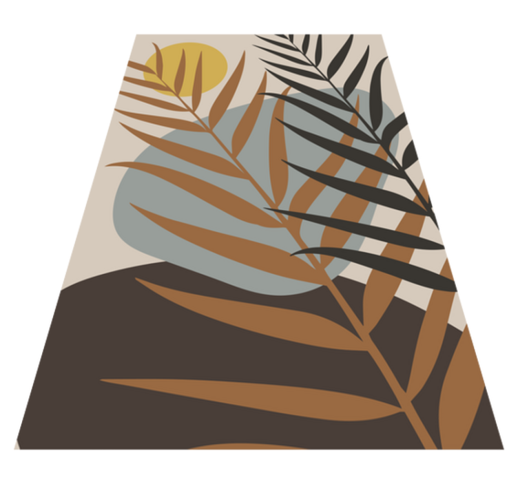 Botanik gün batımı çiçekler ve bitkiler pvc halı - TenStickers