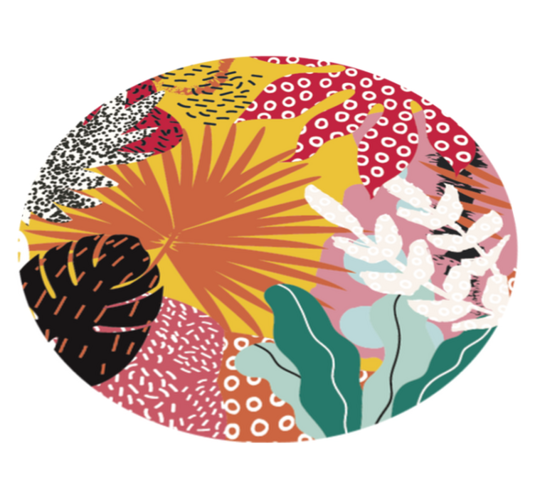 Tropikal botanik uyumu çiçekler ve bitkiler pvc halı - TenStickers