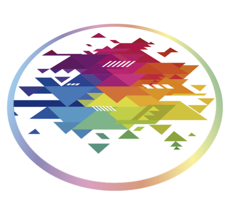 Renkli geometrik şekiller geometrik pvc halı - TenStickers