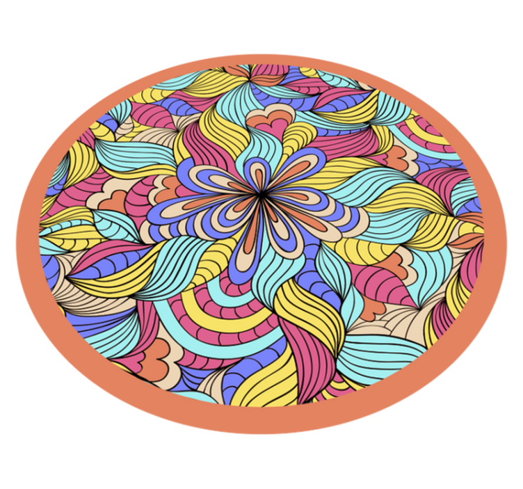 Psychedelic orman mandala halısı - TenStickers