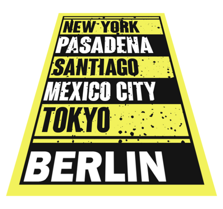 şehir isimleri özel vinil halı - TenStickers