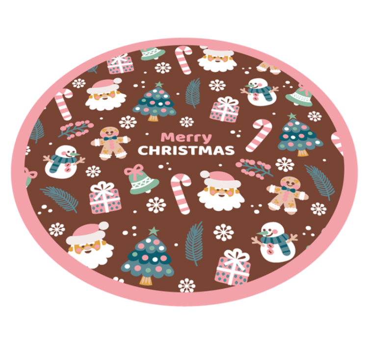 şenlikli yuvarlak daire Noel pvc halı - TenStickers