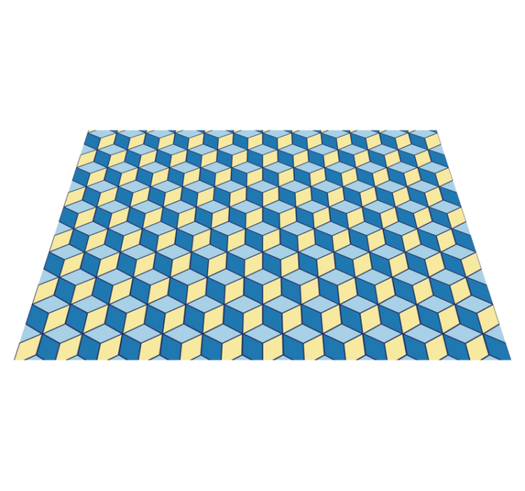 Vinil halı mutfak 3d efekti geometrik kilim - TenStickers