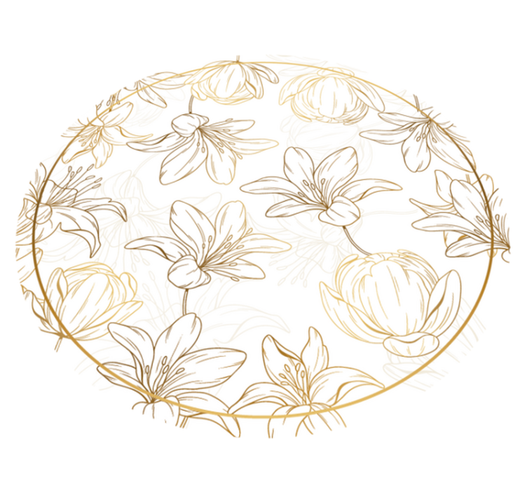 Altın çiçekler çiçek halı - TenStickers