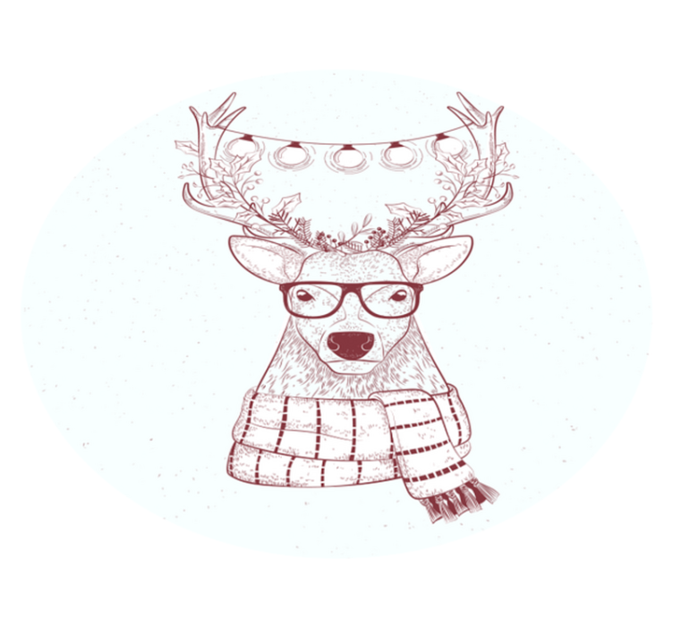 şenlikli ren geyiği illüstrasyonu Noel pvc halı - TenStickers