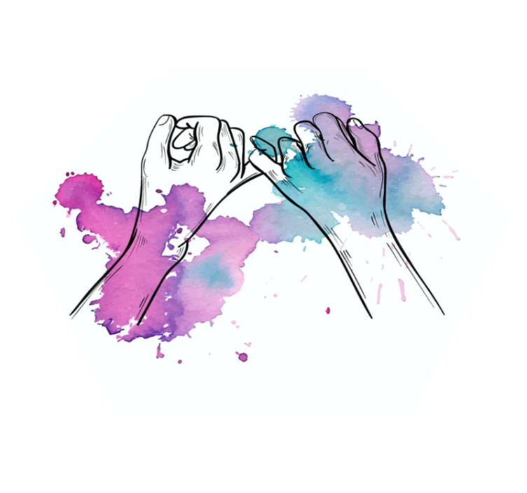 Renkli floresan pudra çifti severler kilim - TenStickers