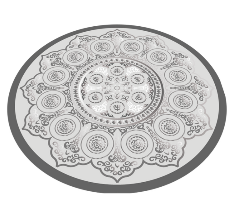 Gri mandala desen mandala vinil halı - TenStickers