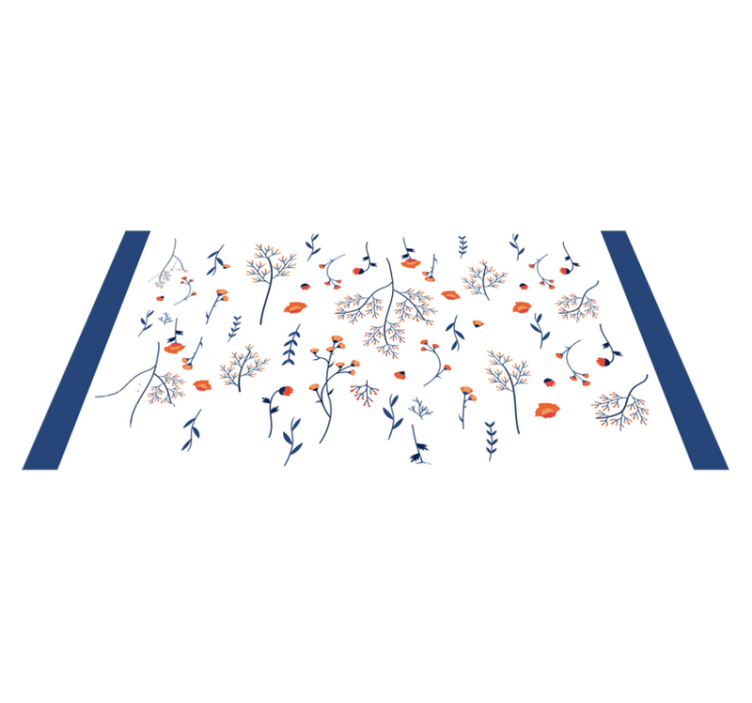 Botanik sonbahar motifi çiçekler ve bitkiler pvc halı - TenStickers