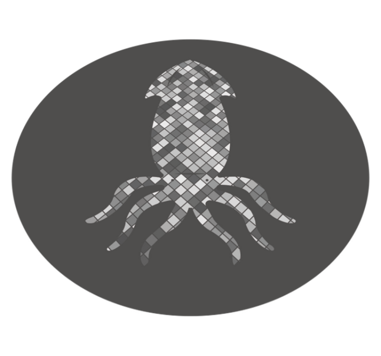 Mozaik kalamar silueti fayans efekti pvc halı - TenStickers