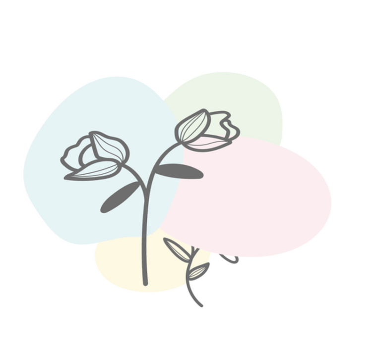 çiçekli kalp halısı çiçekler ve bitkiler pvc halı - TenStickers