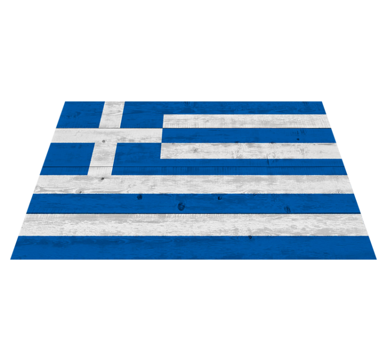Ahşap yunan bayrağı vinil halı - TenStickers