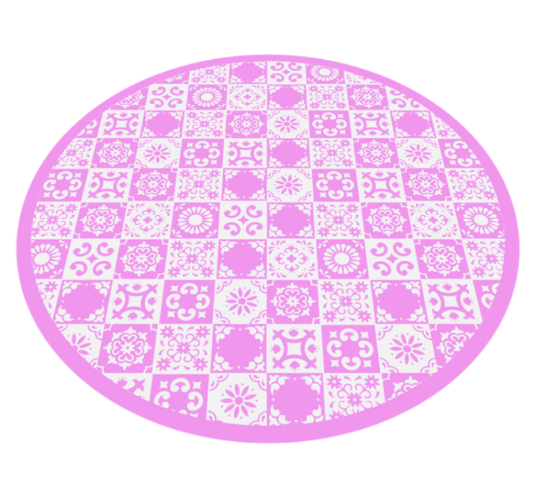 Mandaladan ilham alan daire mandala pvc halı - TenStickers