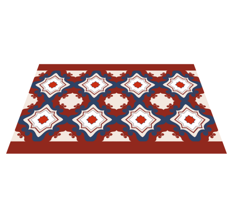 Kırmızı vintage fayans mozaik yer karoları - TenStickers