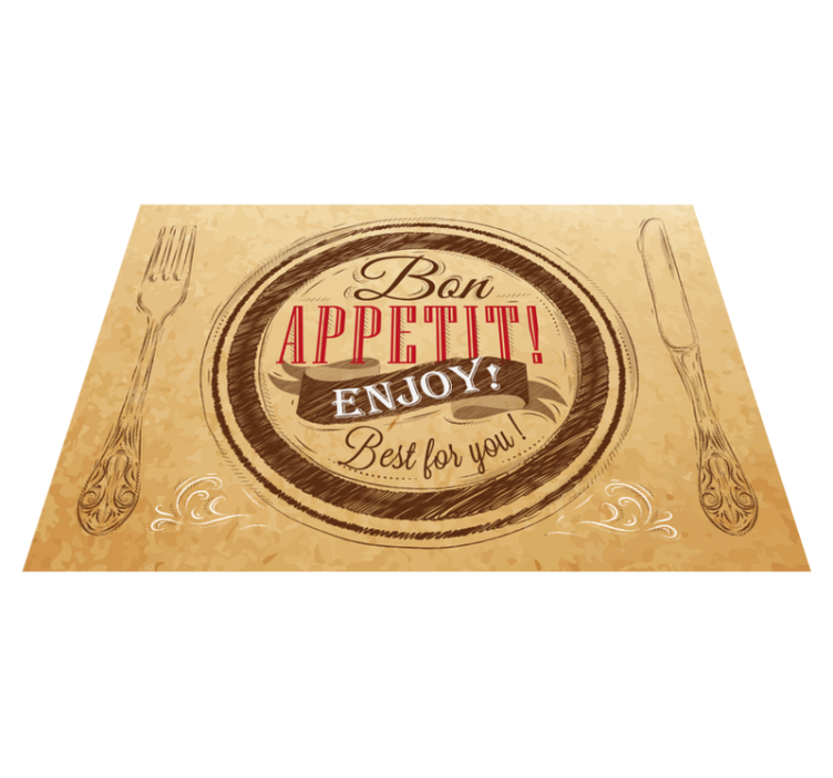 Afiyet olsun ve yemekler mutfak yer karoları - TenStickers