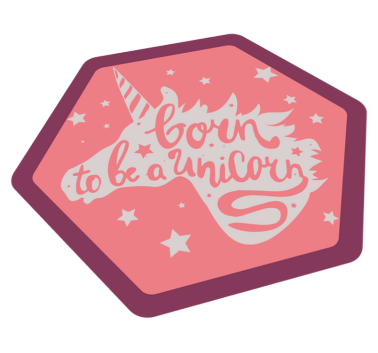 Tek boynuzlu vinil halı olmak için doğmuş - TenStickers