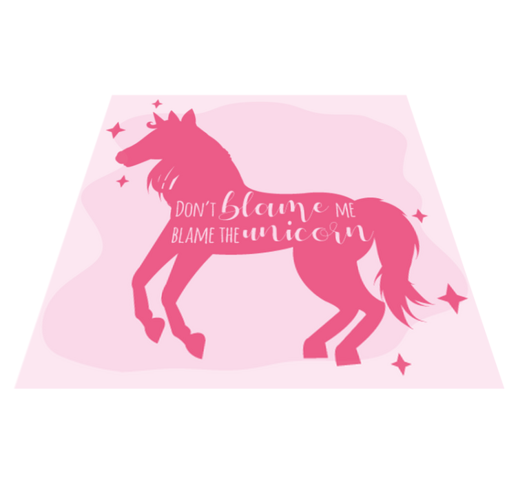 Tek boynuzlu atı suçla çocukta pvc halı - TenStickers