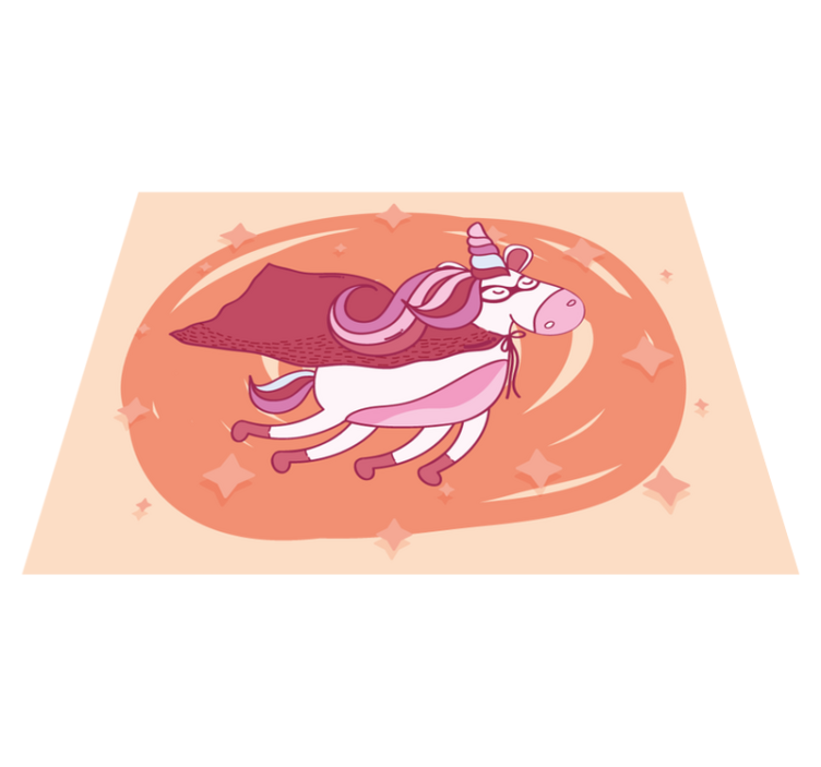 Süper kahraman tek boynuzlu at bebek pvc halı - TenStickers