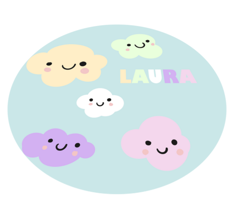 özelleştirilebilir bulutlar isimlerle pvc halı - TenStickers