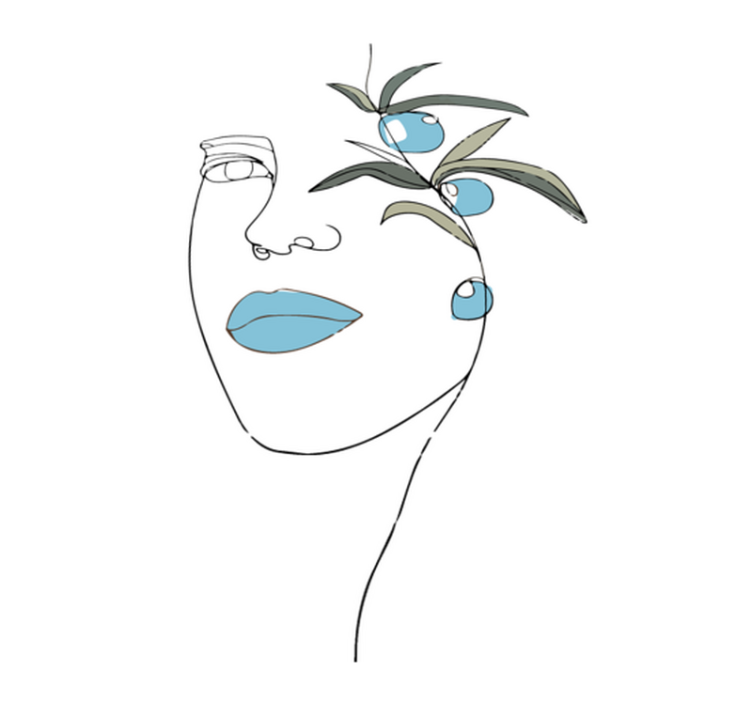 Minimalist yüz çizimi yatak odası halısı - TenStickers