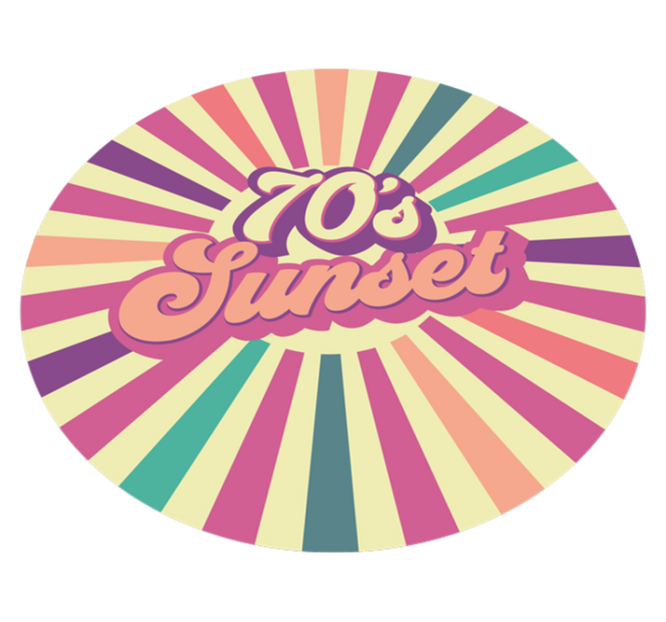 70'lerin gün batımı esintileri cümleleri ile pvc halı - TenStickers