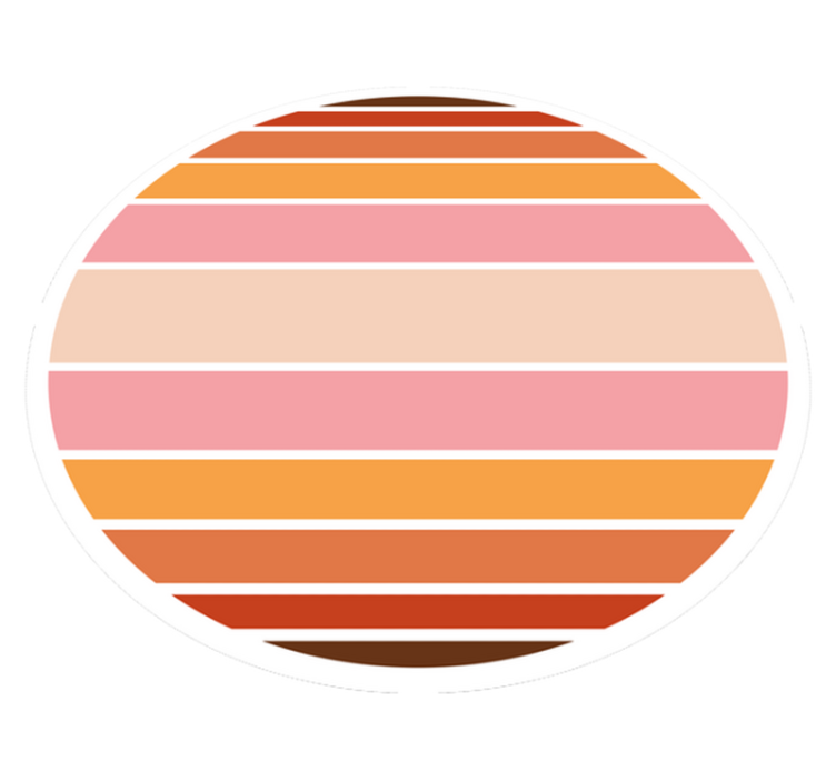 çizgili oval tasarım çizgili pvc halı - TenStickers