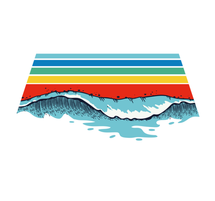 Retro dalgalar zemin için eski halı - TenStickers