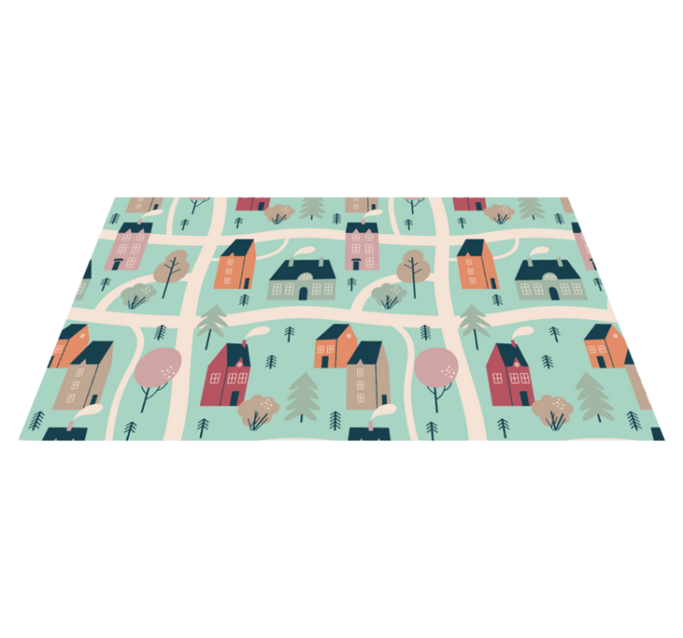 çocuklar köy oynuyor çocukta pvc halı - TenStickers