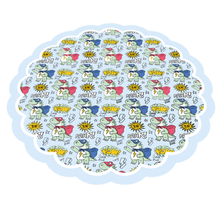 Süper kahraman dinos çocukta pvc halı - TenStickers