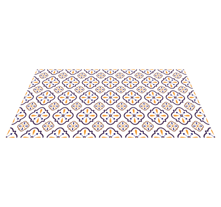 çiçekli çini replikası mutfak pvc halı - TenStickers