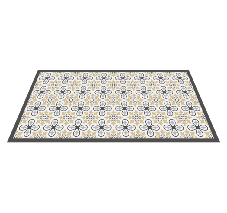 Antika çiçek karo vinil halı - TenStickers